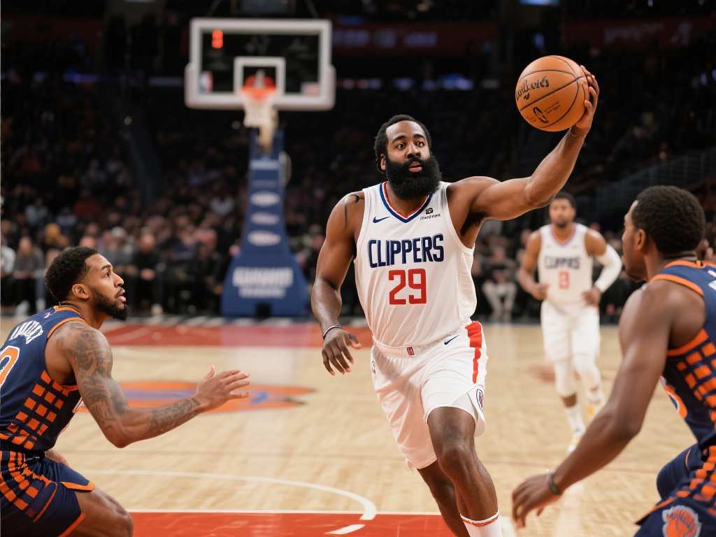 哈登砍下29分 助快船力克尼克斯勇夺胜利 哈登全场表现令人赞叹
在本场比赛中,哈